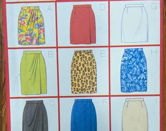 Uncut Vintage Butterick Sewing Pattern 5015 for Misses' Plus Size Skirt with 9 Variations. Sizes 18-22.