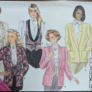Uncut Butterick Sewing Pattern #3536 for Misses&#39; Jacket and Vest. Sizes 6-10.