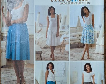 Uncut Simplicity Threads Magazine Sewing Pattern 3841 for Misses' Skirts with Pleat Variations, Each in 2 Lengths. Sizes 6-14.