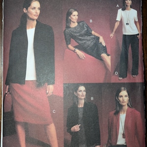 Uncut Vogue Sewing Pattern #7686 for Misses' Jacket, Top, Dress, Skirt and Pants. Sizes 8-12.