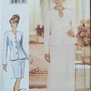 Uncut Butterick Sewing Pattern #4444 for Misses&#39; Jacket and Skirt with Length Variation. Sizes 6-10.
