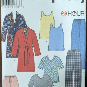Uncut Simplicity Sewing Pattern #9330 for Misses, Men&#39;s and Teens&#39; Sleepwear. Sizes XS-XL.