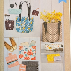 Patrón de costura Kwik sin cortar #K4299 para bolsas de mano Clutch Monedero forrado Cartera y más