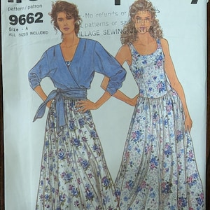 Uncut Vintage Simplicity Sewing Pattern #9662 for Misses' and Misses' Plus Size Top and Dress. Sizes 10-20.