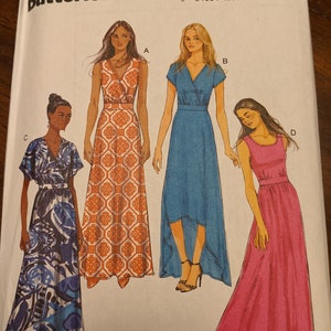 Uncut Butterick Sewing Pattern #B6051 for Misses Plus Size Dress with 4 Variations Sizes 16 - 24
