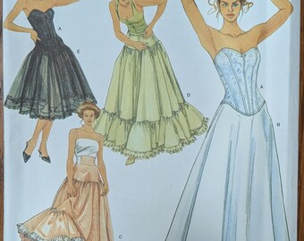 Uncut Simplicity Sewing Pattern 5006 for Misses' Lingerie, Corset, Petticoats and Petticoat and Underskirt. Sizes 6-12.