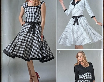 Uncut Simplicity Sewing Pattern S0356 for Misses and Misses Plus Size Dress and Lined Jacket. Sizes 4-12 and Sizes 12-20 Available.