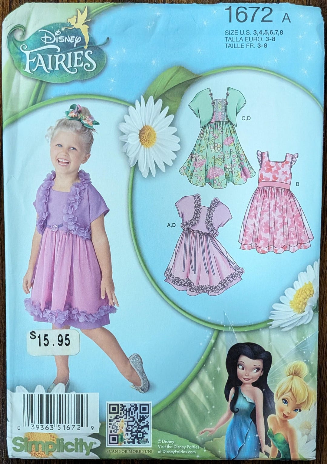 Uncut Simplicity Disney Fairies Sewing Pattern #1672 for Child's Dress ...
