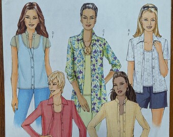 Uncut Butterick Sewing Pattern B5034 for Misses' Shirt with 5 Variations and Tank Top. Sizes 8-14.