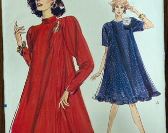 Uncut Vintage Vogue Sewing Pattern #7381 for Misses' Dress with Sleeve and Collar Variations. Sizes 8-12.