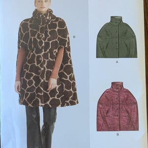 Uncut New Look Sewing Pattern #N6768 for Misses and Misses&#39; Plus Size Cape. Sizes S-XXL