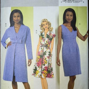 Uncut Butterick Sewing Pattern #B5459 for Misses and Misses&#39; Plus Size Jacket and Dress. Sizes 16-24.