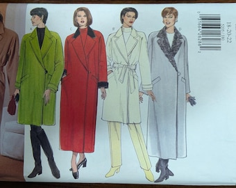 Uncut Butterick Sewing Pattern #5205 for Misses' Plus Size Coat with 5 Variations. Sizes 18-22.