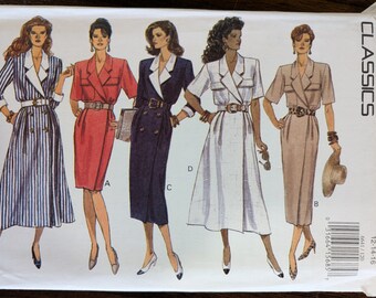 Uncut Butterick Sewing Pattern 6641 for Misses Dress with 5 Variations. Sizes 12-16.