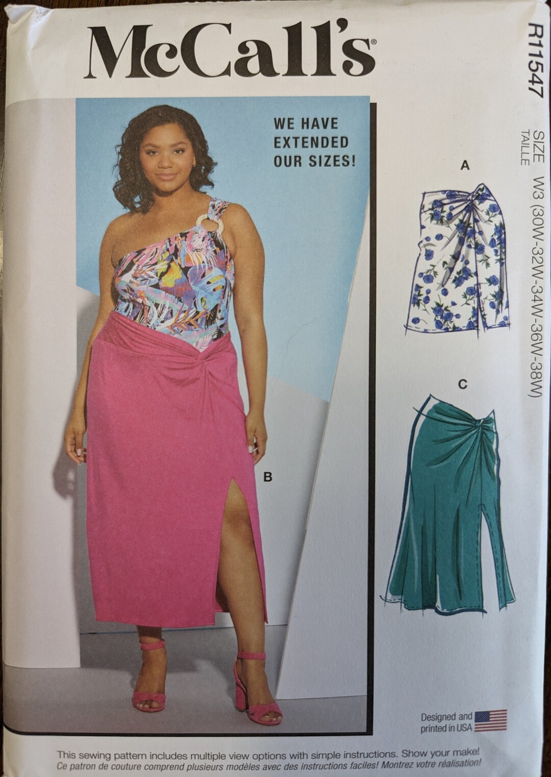 Uncut Mccall's Sewing Pattern #M8328 or #R11547 for Women's Knit Skirts ...