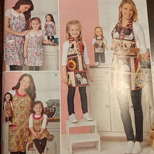 Uncut Simplicity Sewing Pattern #S0476 for Aprons for Misses Children and 18&quot; Dolls Sizes S-L
