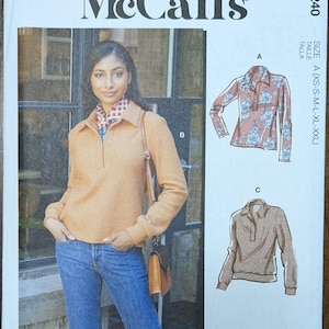 Uncut McCall&#39;s Sewing Pattern #M8240 for Misses and Misses&#39; Plus Size Tops. Sizes XS-XXL.