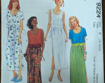 Uncut McCall's Sewing Pattern #9224 for Misses and Misses' Plus Size Dress with 4 Variations. Sizes 16-20.