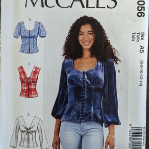 Uncut McCall&#39;s Sewing Pattern #R10056 for MIsses&#39; Tops with Sleeve Variations.  Sizes 6-14
