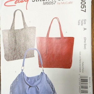Uncut Stitch & Save Sewing Pattern #M6057 for Hobo Bags. One Size.