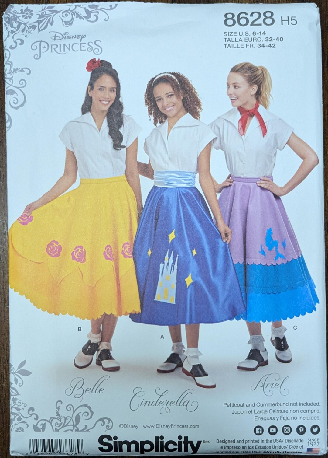Uncut Simplicity Sewing Pattern #8628 for Misses' Character Skirts ...