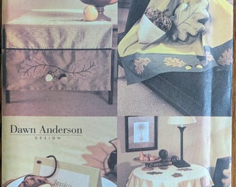 Uncut Vogue Craft Sewing Pattern 7622 for Harvest Decorating. Pillows, Place Card, Napkins, Placemats, Table Runner, Table Topper and more.