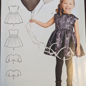 Uncut Simplicity Sewing Pattern #D0708 for Girl's/Child's Dress and Lined Jacket Sizes 3-8
