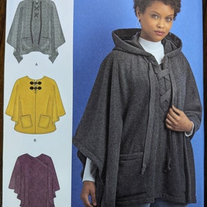 Uncut Simplicity Sewing Pattern #8517 for Misses&#39; Set of Ponchos. Sizes XS-XL.