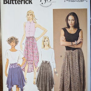 Uncut Butterick Sewing Pattern #B5991 for Misses&#39; Skirt with 4 Variations. Sizes XS-S-Med.