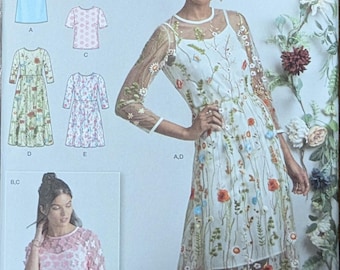 Uncut Simplicity Sewing Pattern #8545 for Misses/Misses' Plus Size Slip Dress or Camisole, Dress in 2 Lengths & Top. Sizes 4-12 Sizes 12-20