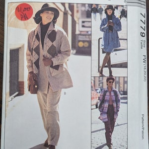 Uncut McCall&#39;s Sewing Pattern #7779 for Misses Plus Size Unlined Jacket, Pull-On Pants and Pull-On Skirt. Sizes 18-22.