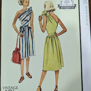 Uncut McCall&#39;s Sewing Pattern #M8380 for Misses&#39; Dress Vintage 40&#39;s  Sizes 6-14
