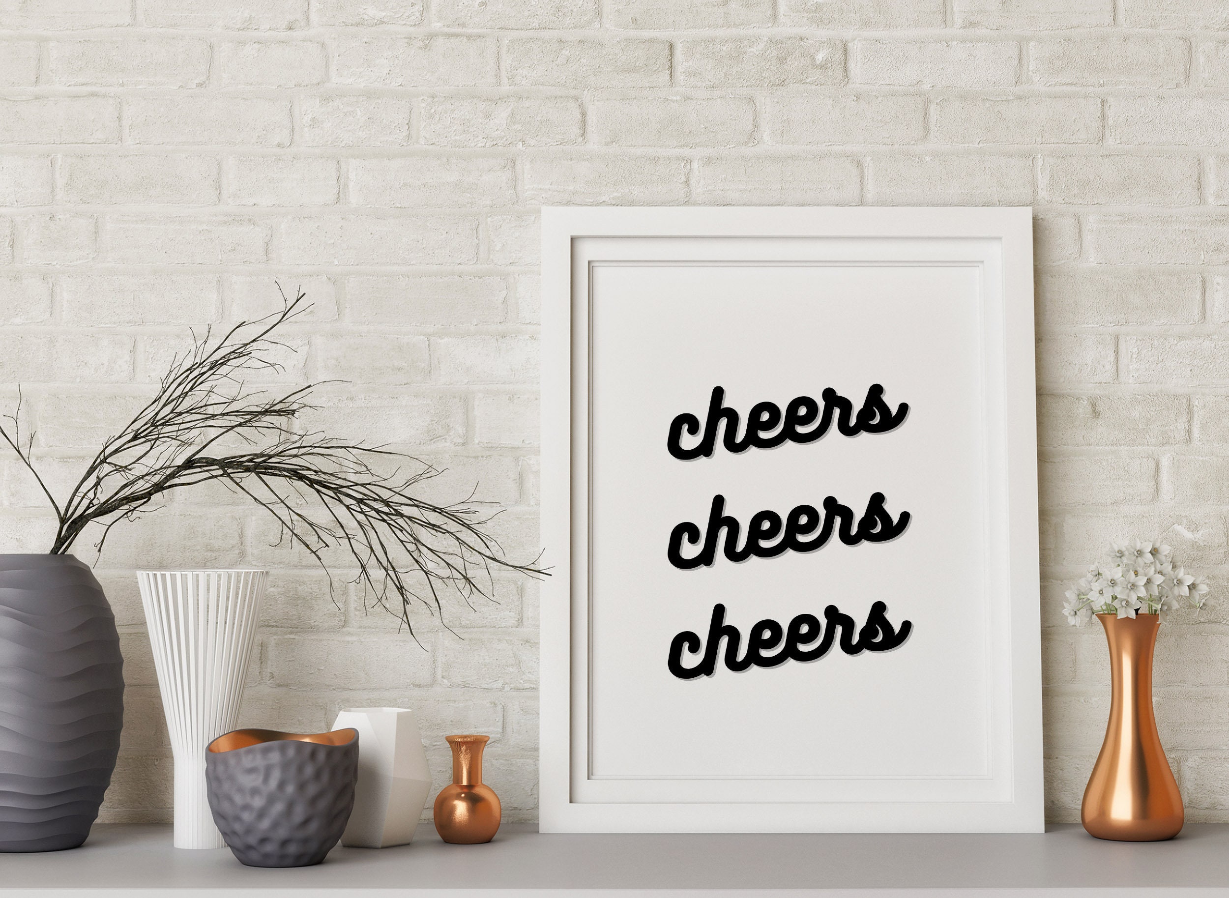Cheers Printable Poster Cheers Sign Bar Cart Print Bar Cart - Etsy
