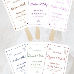 NUEVOS COLORES* Abanico de Boda Personalizado: Programa de Ceremonia Minimalista con Diseño Dibujado, Múltiples Colores