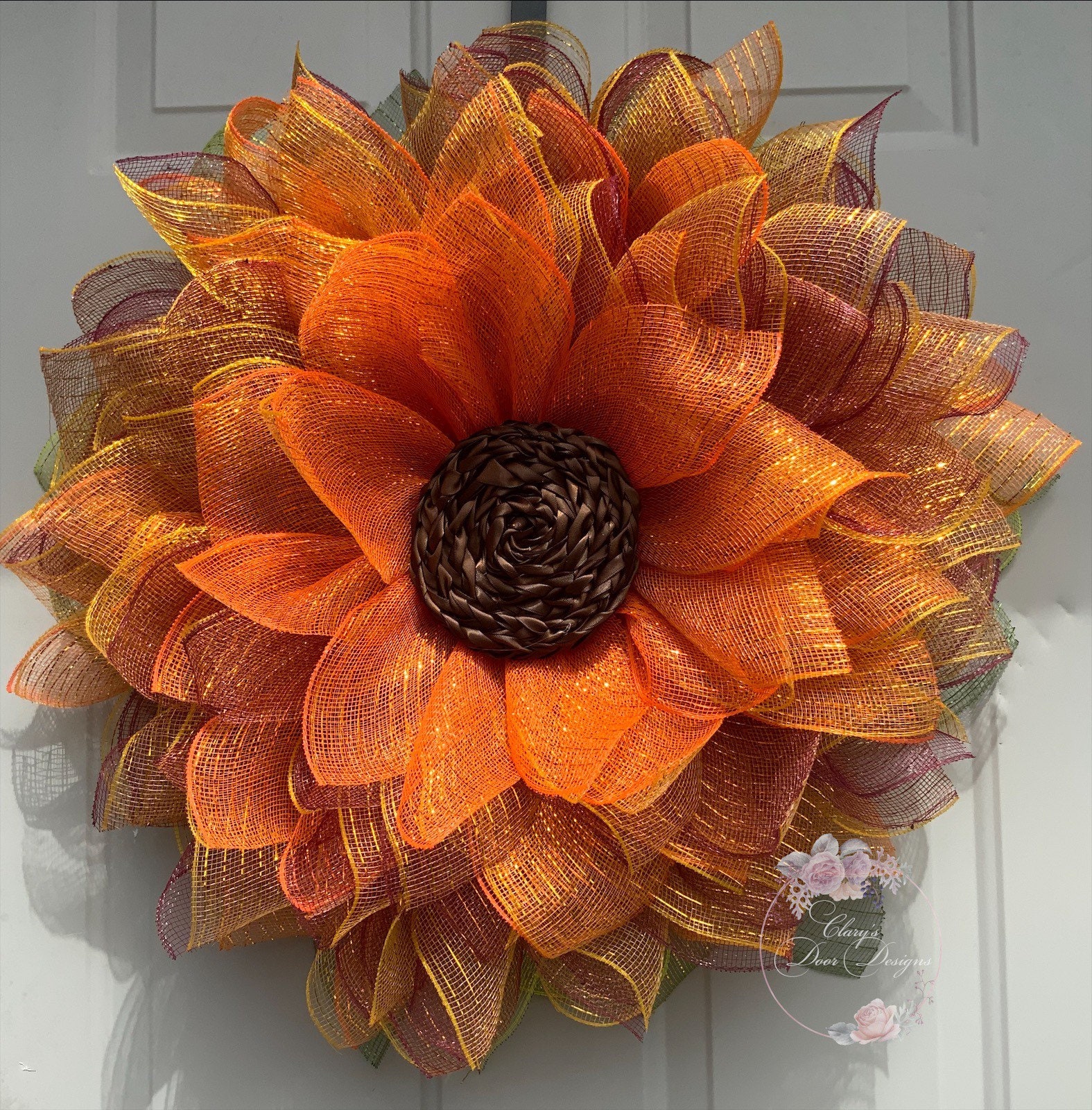 Flower Wreath Decoration for Door Fall Flower Wreath Fall Etsy UK