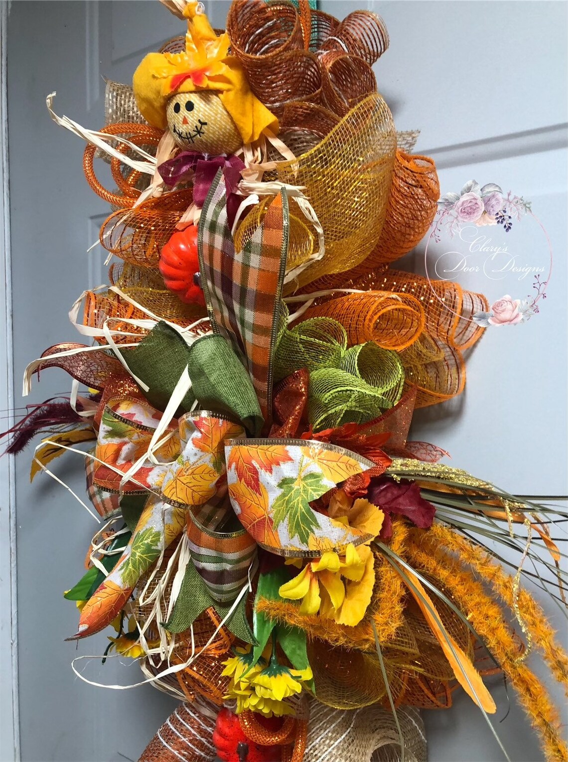 Fall Yardstick Swag Garland Wreath For Front Door Fall Autumn Etsy