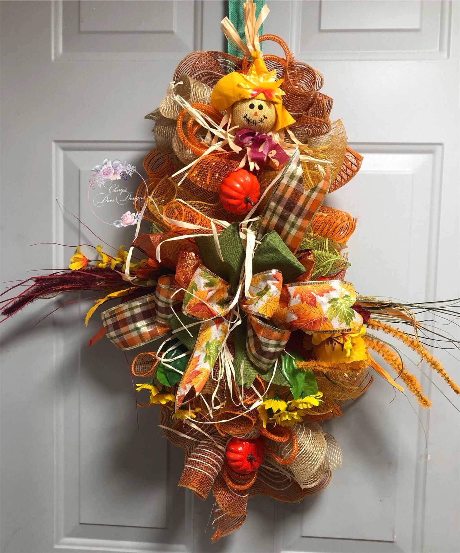 Fall Yardstick Swag Garland Wreath For Front Door Fall Autumn Etsy