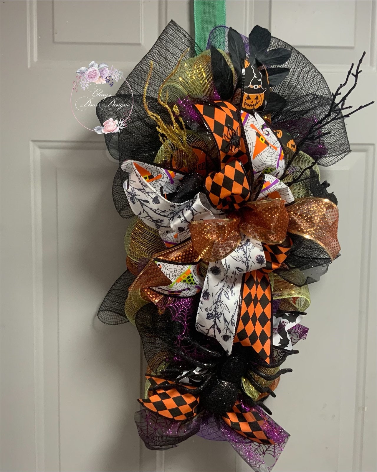 Halloween Yardstick Swag Garland Wreath for Front Door Etsy UK