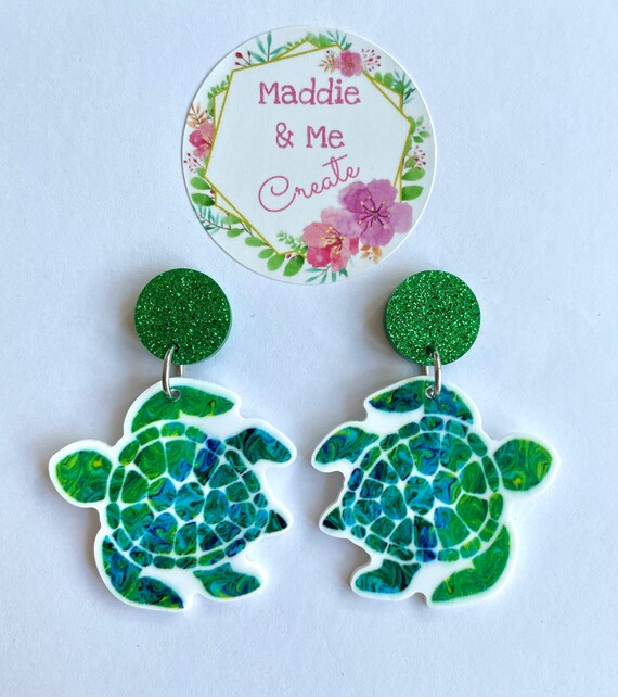 Etsy turtle earrings deals