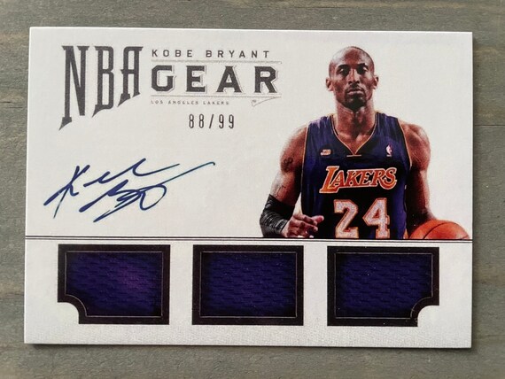 Kobe Bryant NBA GEAR Auto Facsimile Jersey Print Card Mint - Etsy