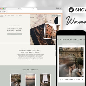 Showit Website Template &quot;Wander&quot; for Travel Creatives, Travel Agents, Destination Photographers, Bloggers, Hotels, Entrepreneurs