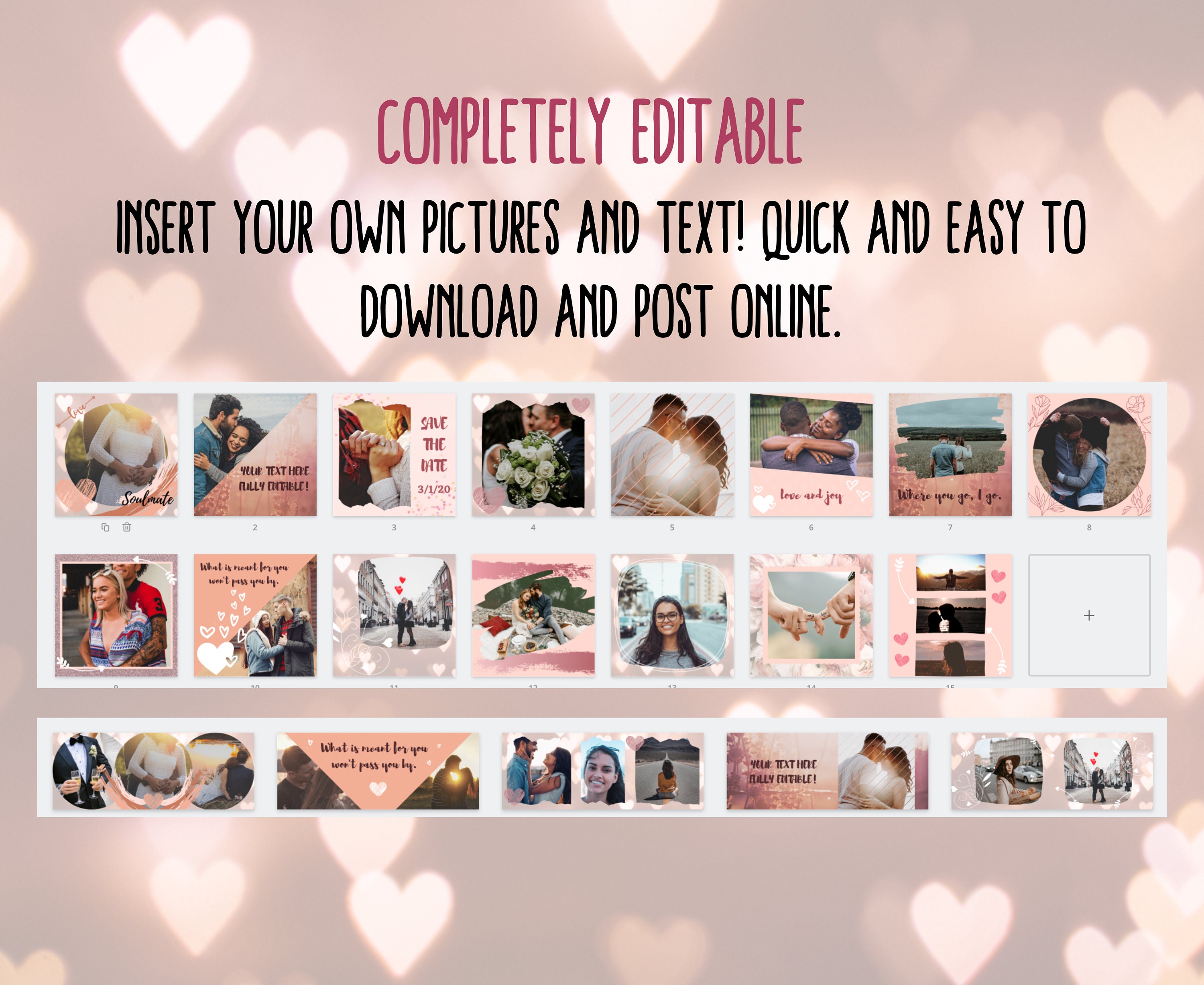 Romantic Social Media Templates - Canva Blush and Cream Instagram ...