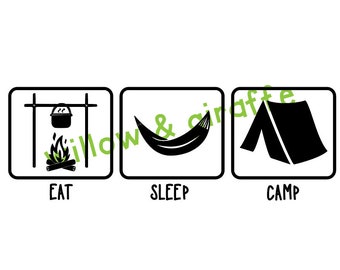 Eat Sleep Camp SVG