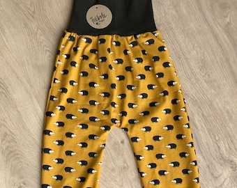 Pantalon pour bébé style harem évolutif - Oekotex standard 100 coton - Hérissons