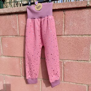 Baby trousers style &quot;harem&quot; - double gauze 100% cotton OEKOTEX STANDARD 100 - BrilliBrilli pink