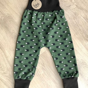 Pantalon pour bébé style harem évolutif Oekotex standard 100 coton Hérissons image 2