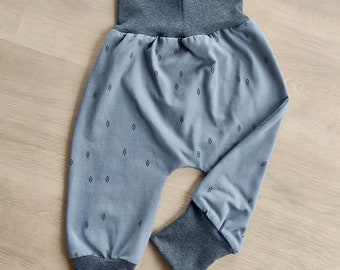 Pantalón evolutivo bebé estilo "harén" - algodón orgánico - Steel Grey