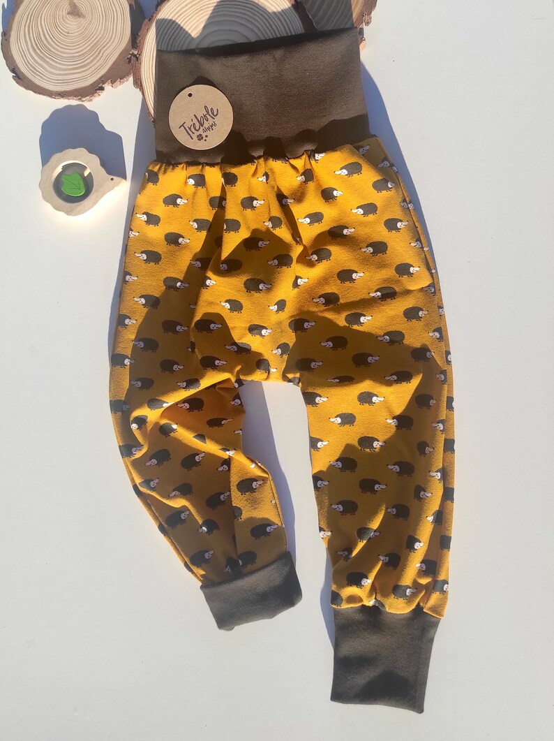 Pantalon pour bébé style harem évolutif Oekotex standard 100 coton Hérissons image 4