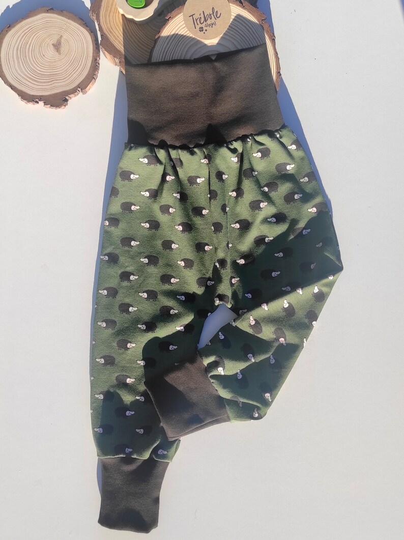 Pantalon pour bébé style harem évolutif Oekotex standard 100 coton Hérissons image 5
