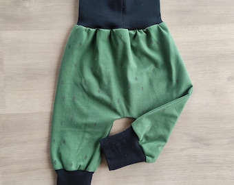 Harem style baby evolutionary pants - organic cotton - Green Bottle